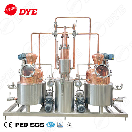DYE 100L Double Pot Still Whisky Copper Distillation Equipment Multifunctional Small Still