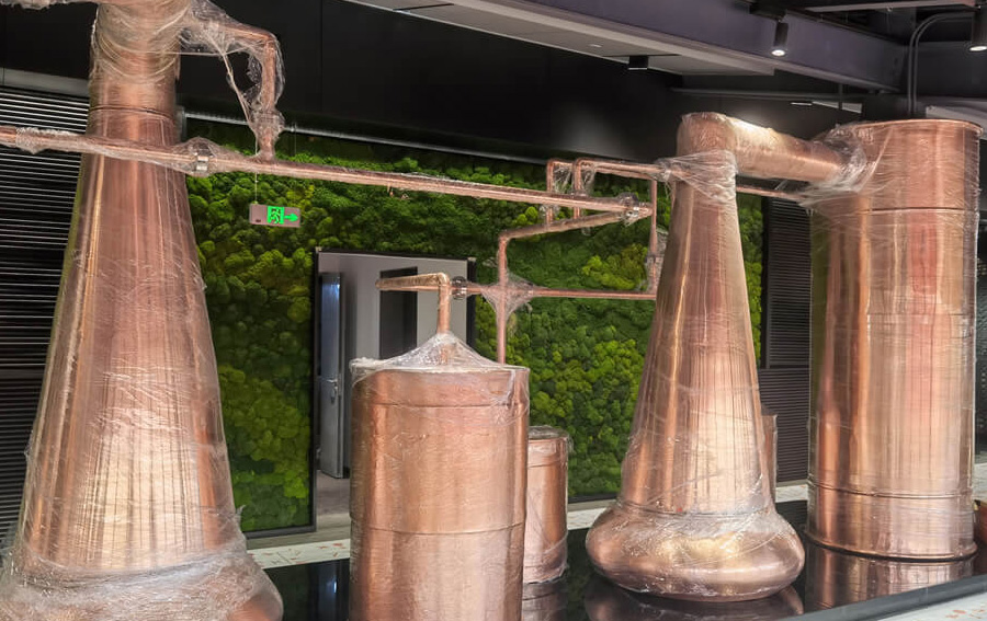 Decorative copper ornaments in Shanghai exhibition hall