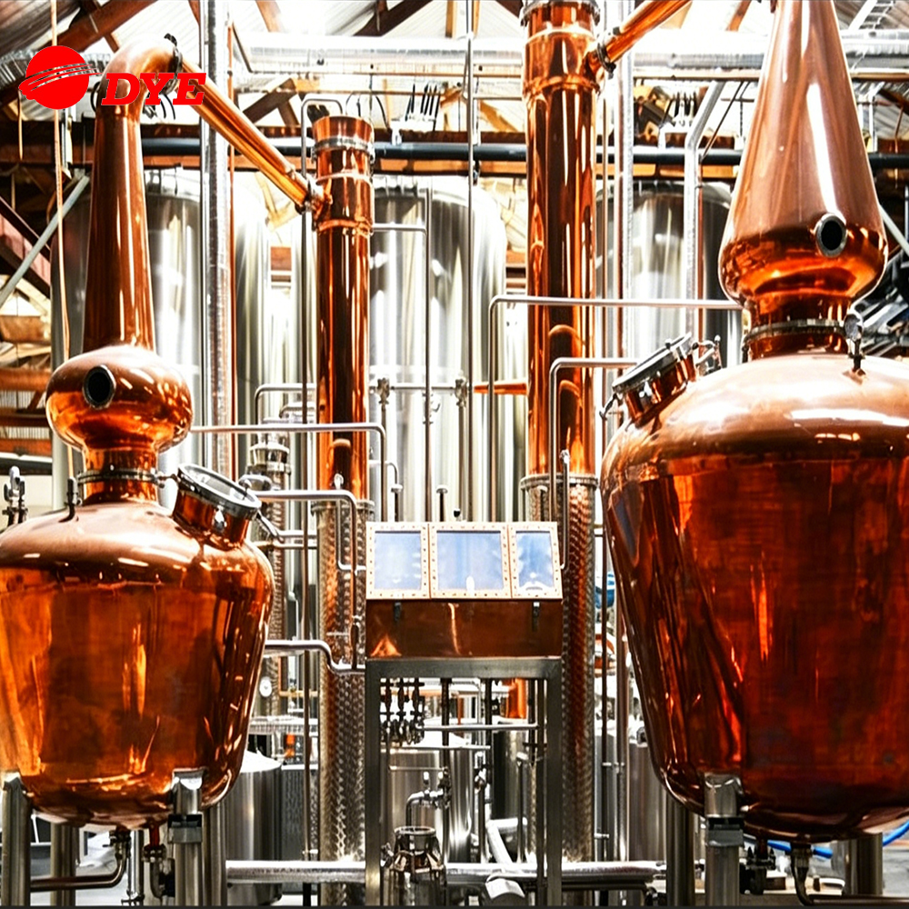 2000L+1600L Copper Pot still with Fermenter Mashing Tank & Storange Tank One-stop Distillery Turnkey Project