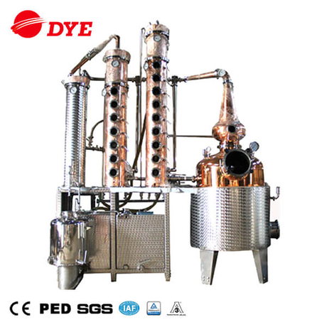 DYE 1000l red copper stainless steel continuous fractionating stills  moonshine equipment home alcohol distiller