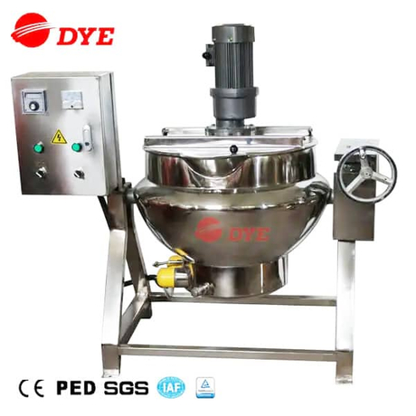 Electric Heating 50L-500L Tilting Sandwich Pot Jacketed Pot Kettle Stirring Scraping 