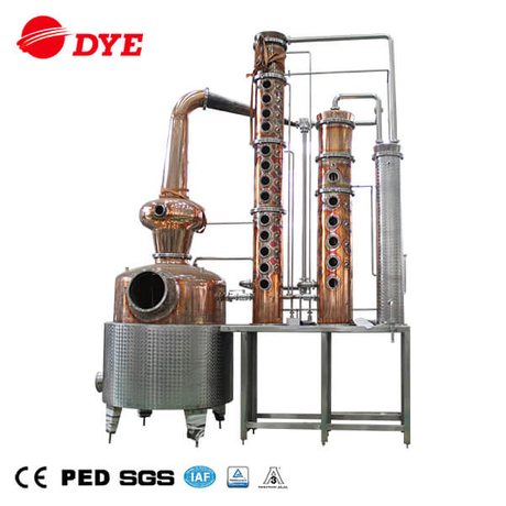 DYE 1000l red copper stainless steel continuous fractionating stills  moonshine equipment home alcohol distiller