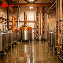 The Distillery Turnkey Project Includes 1000L Copper Still with Two Distilling Columns, As Well As A Fermenter, Mashing Tank, And Storage Tank