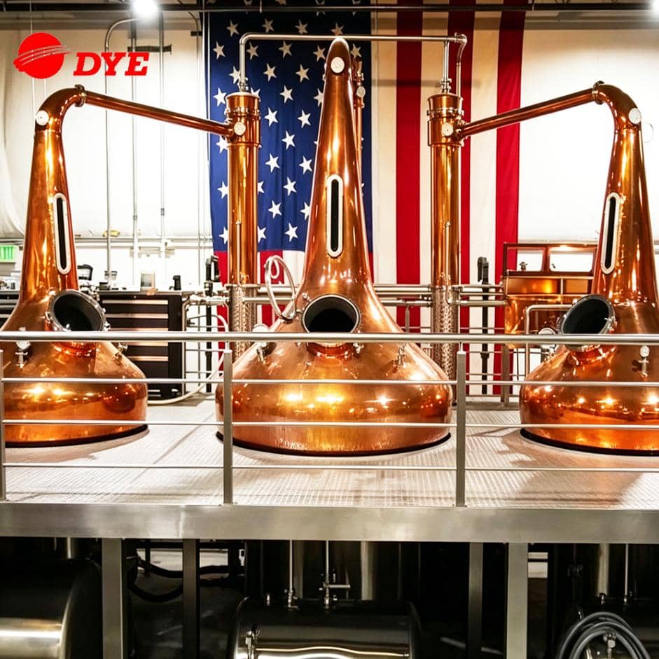 Turnkey Project for A Whisky Distillery with 3*2500L Pot Stills Customized One-stop Distillation Solutions